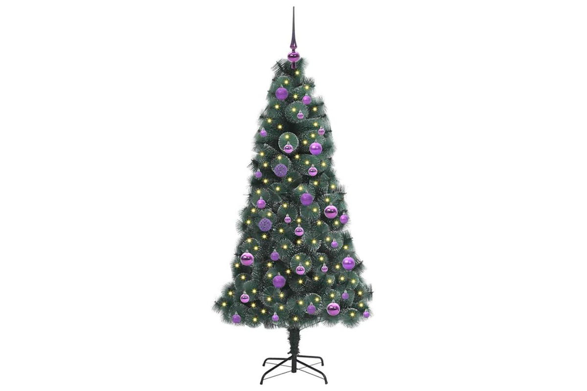 Vidaxl Artificial Pre-lit Christmas Tree With Ball Set Green 150 Cm-3