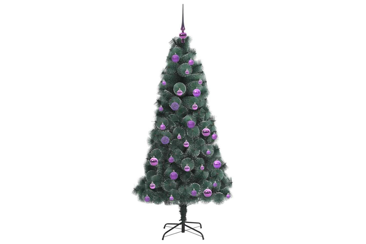 Vidaxl Artificial Pre-lit Christmas Tree With Ball Set Green 150 Cm-4
