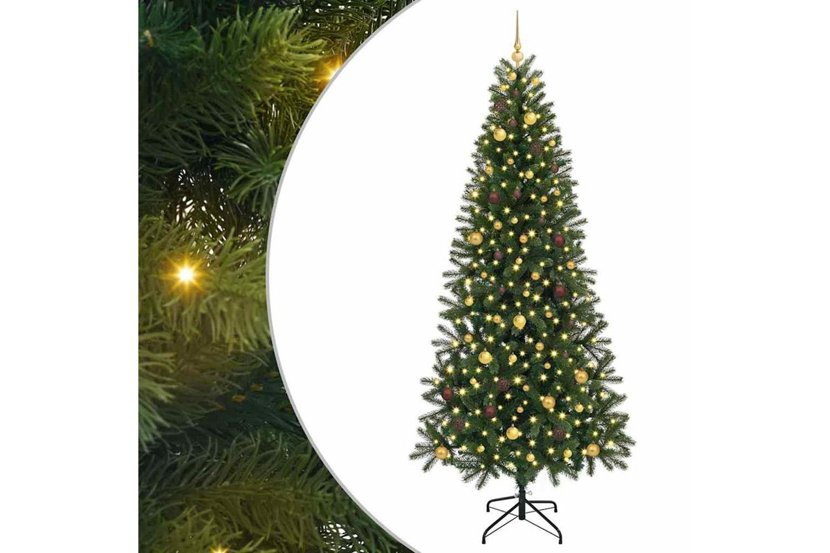 Vidaxl Artificial Christmas Tree With 300 Leds Green 240 Cm Pe And Pvc