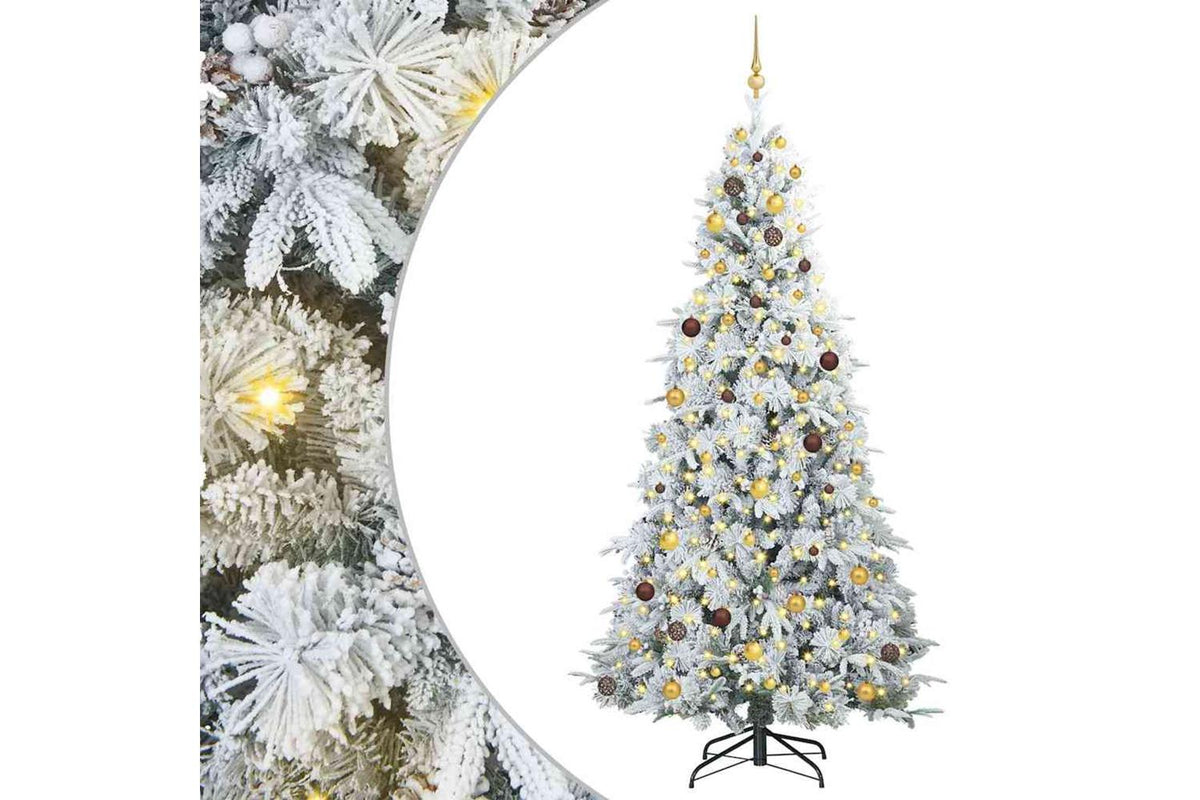 Vidaxl Artificial Hinged Christmas Tree White 240 Cm Pe And Pvc-2