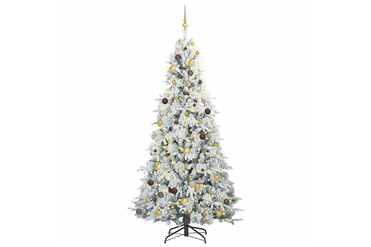 Vidaxl Artificial Hinged Christmas Tree White 240 Cm Pe And Pvc-3