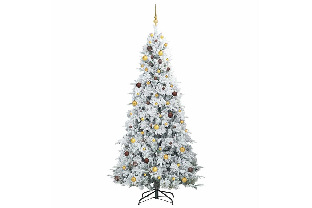 Vidaxl Artificial Hinged Christmas Tree White 240 Cm Pe And Pvc-4