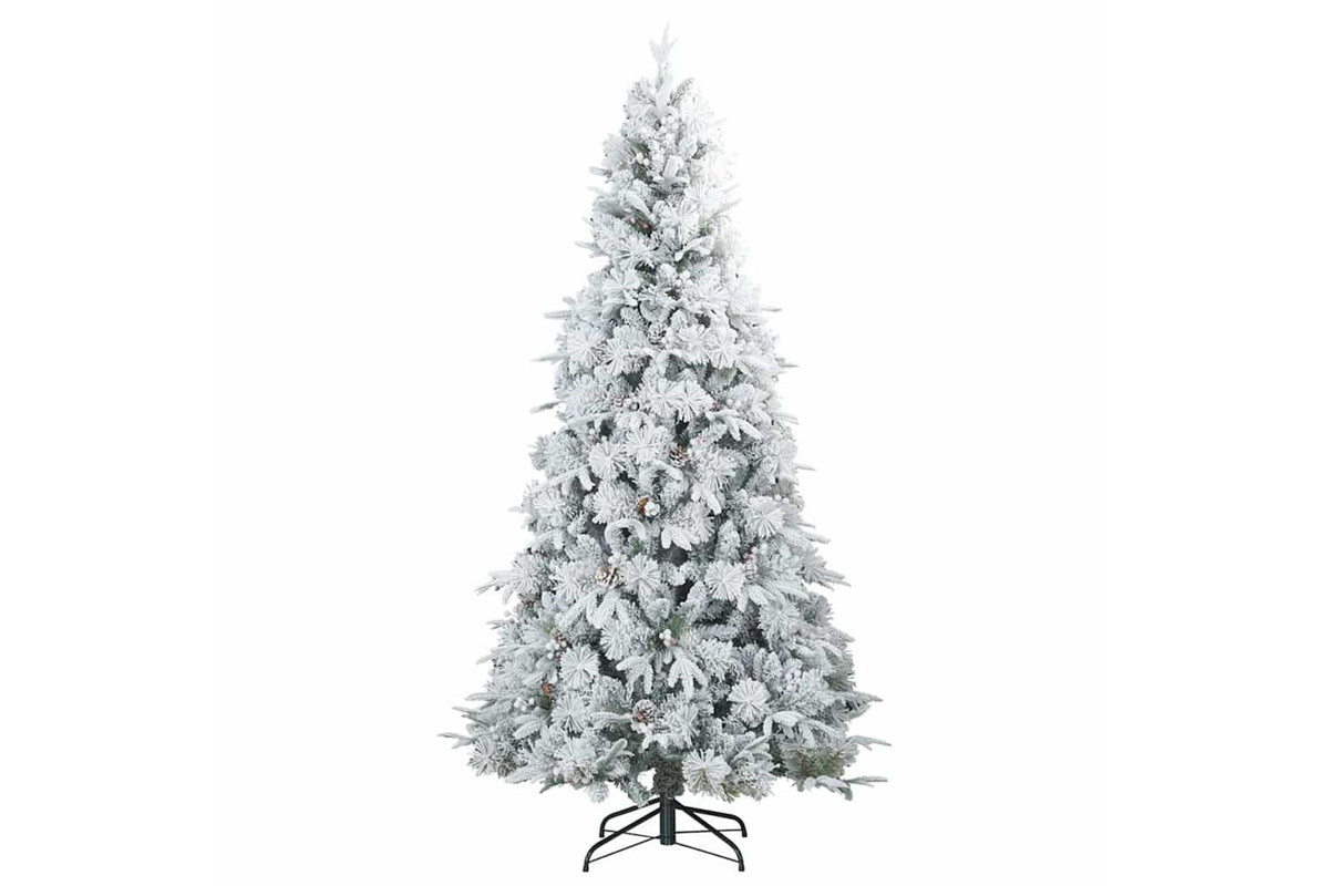 Vidaxl Artificial Hinged Christmas Tree White 240 Cm Pe And Pvc-5