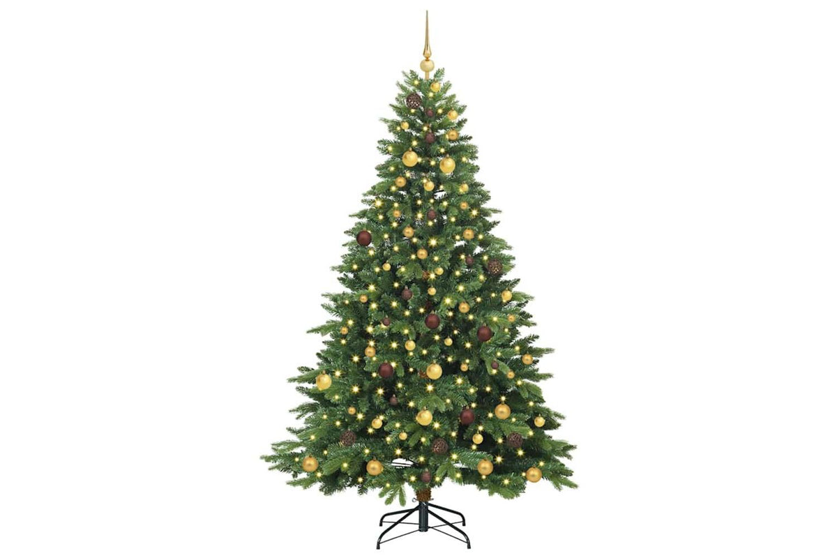 Vidaxl Artificial Christmas Tree With 300 Leds Green 210 Cm Pe And Pvc-3