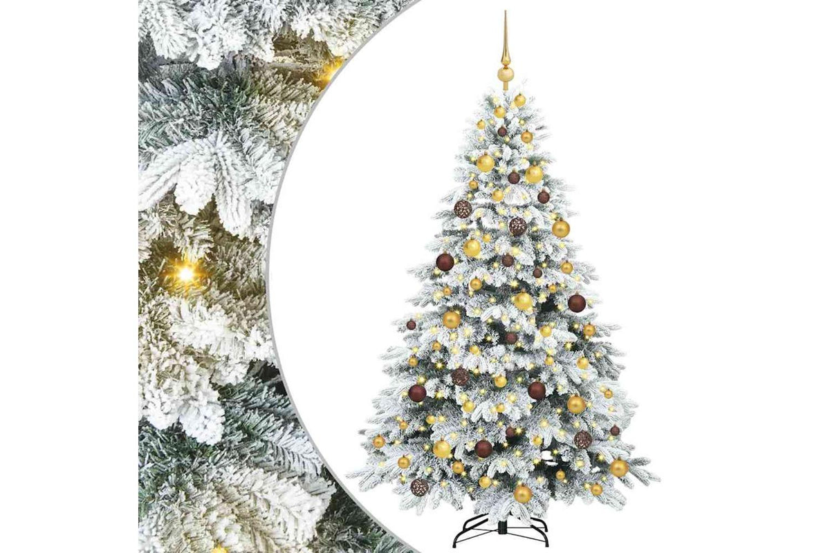 Vidaxl Artificial Christmas Tree With 300 Leds White 180 Cm Pe And Pvc-2