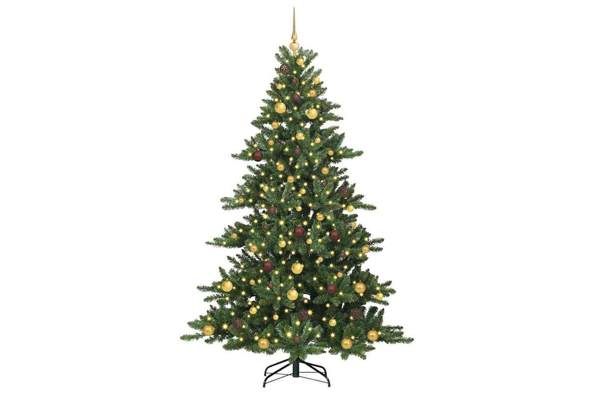 Vidaxl Artificial Hinged Christmas Tree Green 210 Cm Pvc And Steel-3