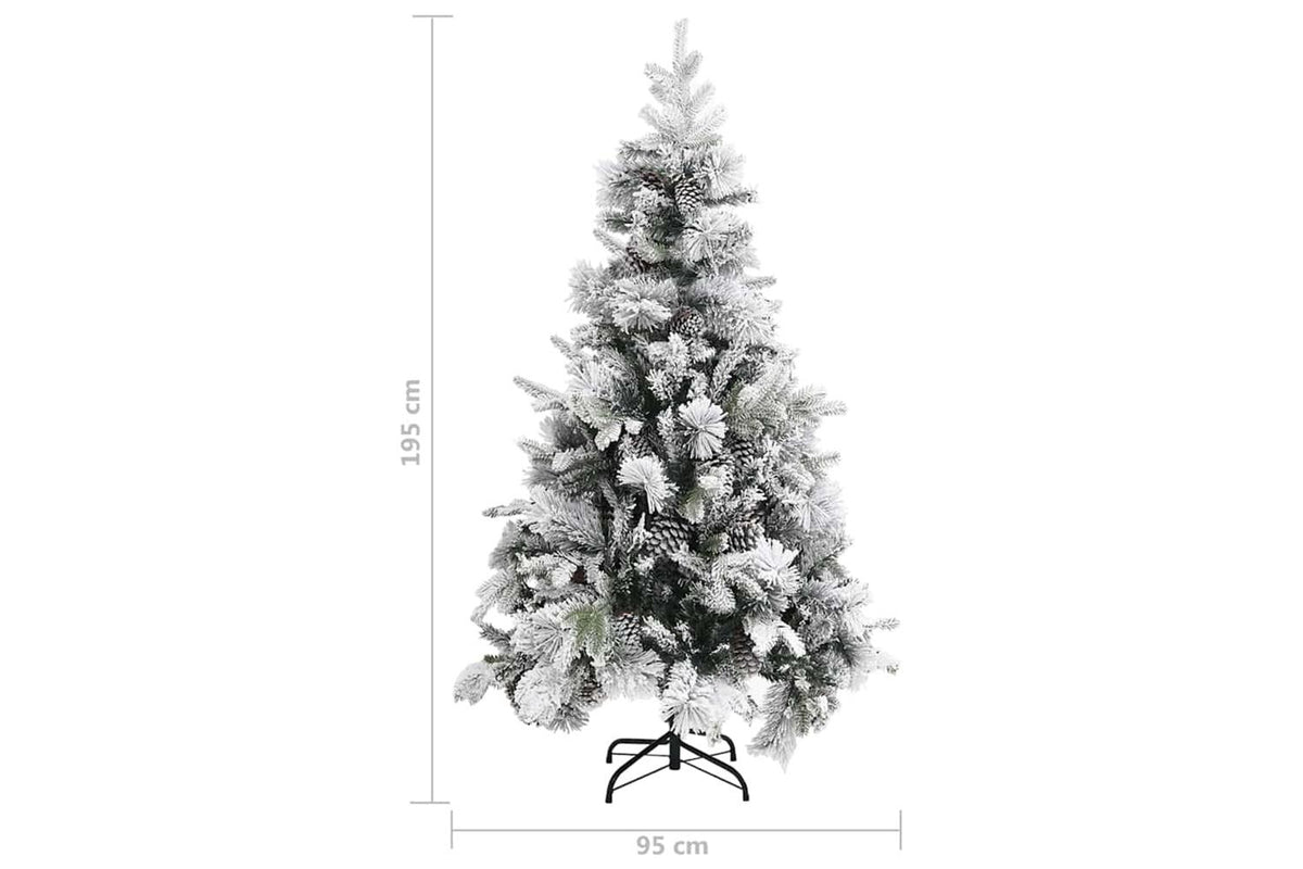 Vidaxl Christmas Tree With Flocked Snowcones 195 Cm Pvc-6