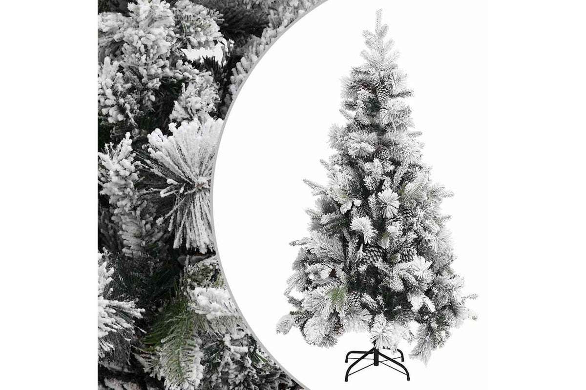 Vidaxl Christmas Tree With Flocked Snowcones 225 Cm Pvc