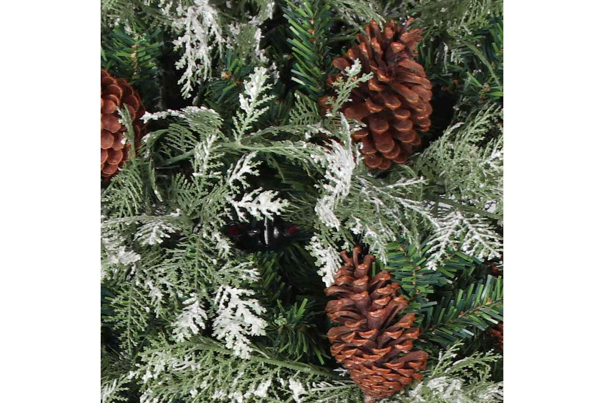 Vidaxl Christmas Tree With Pinecones Green And White 195 Cm Pvc-3