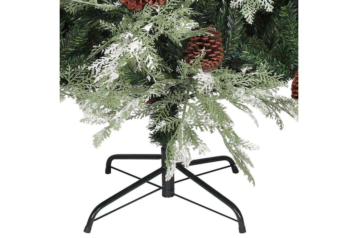 Vidaxl Christmas Tree With Pinecones Green And White 195 Cm Pvc-4