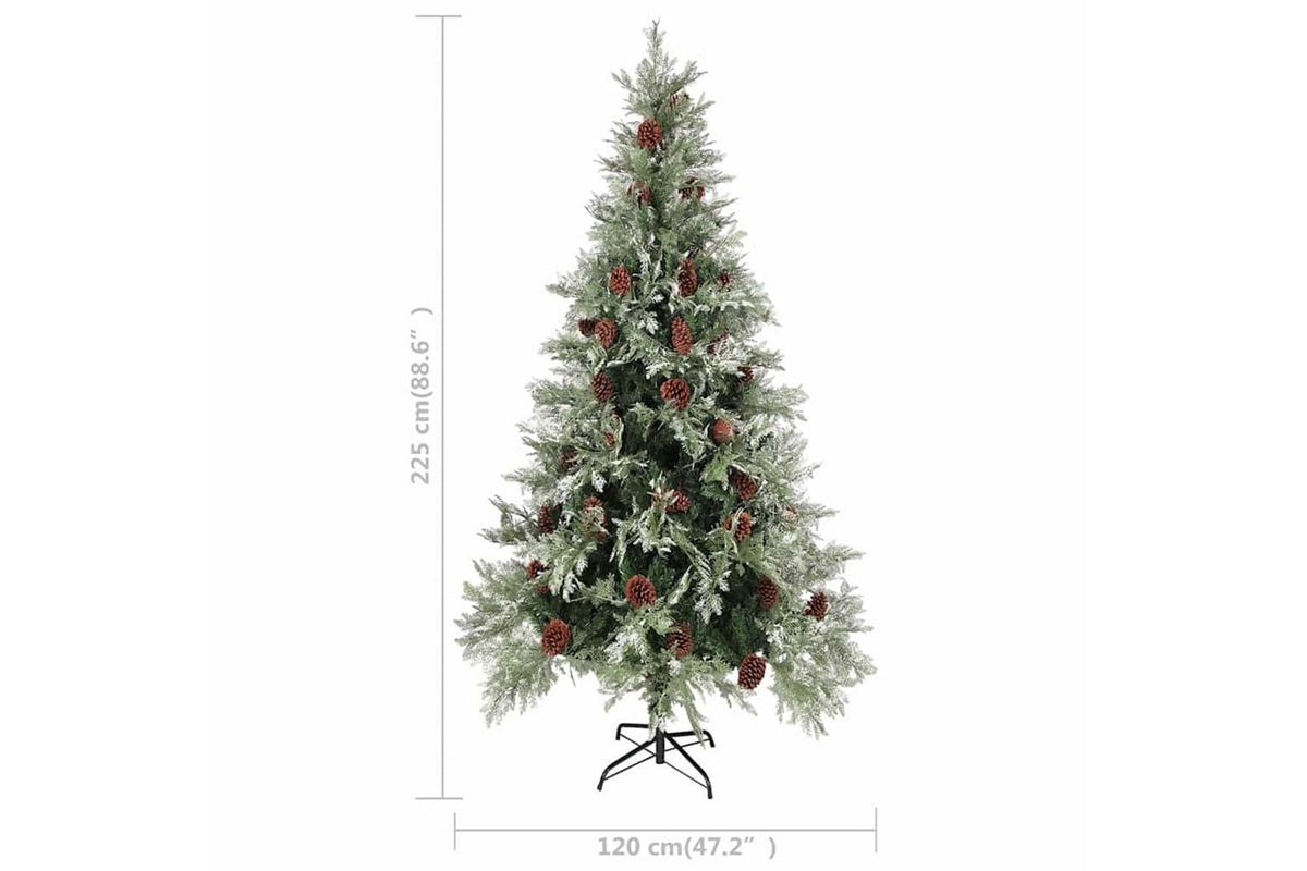 Vidaxl Christmas Tree With Pinecones Green And White 225 Cm Pvc-5