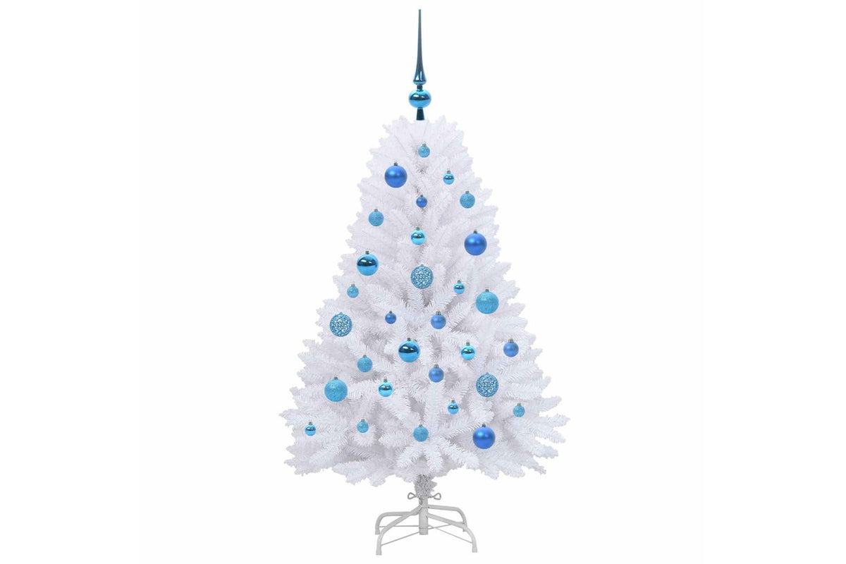 Vidaxl Artificial Hinged Christmas Tree White 120 Cm Pvc And Steel-4