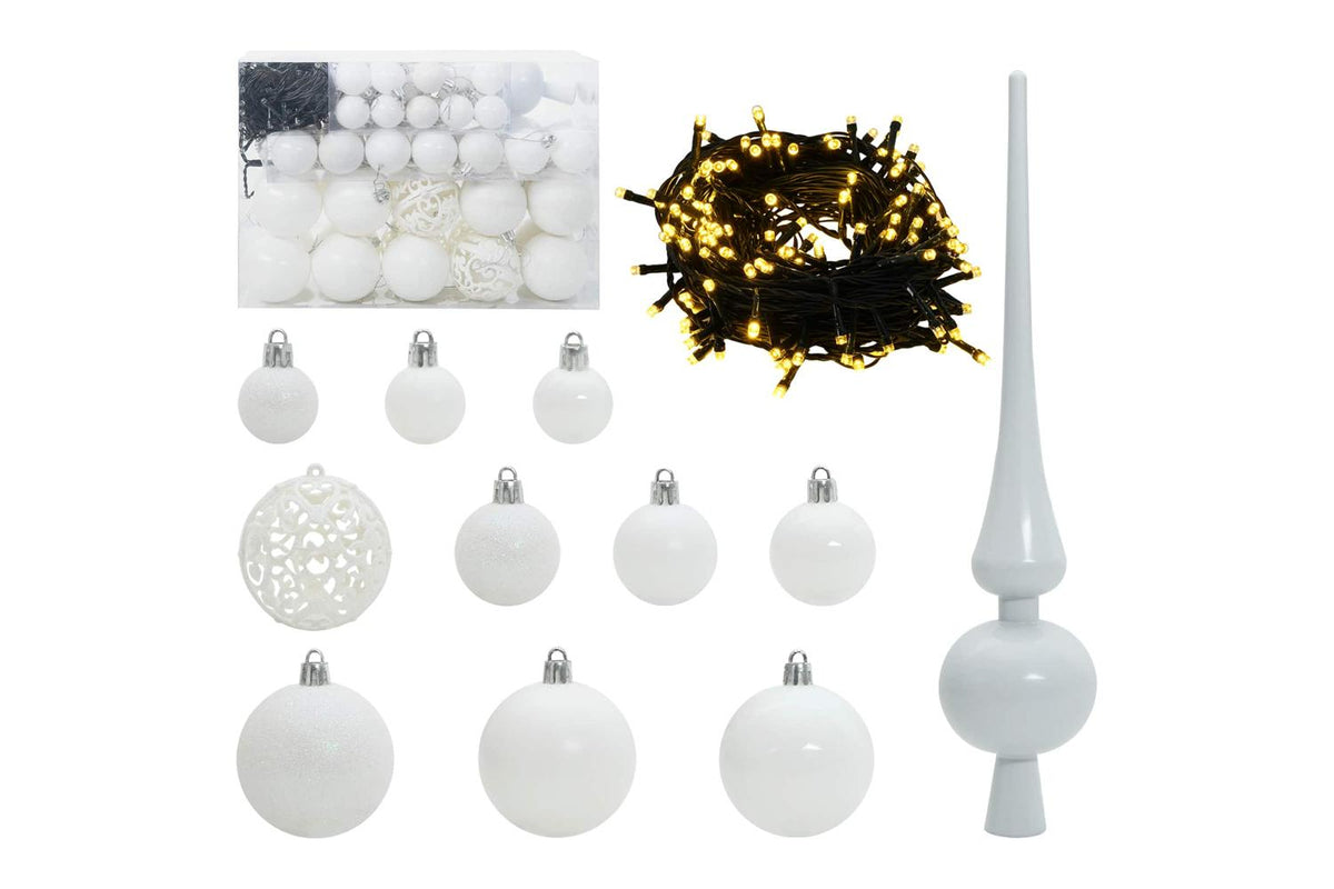 Vidaxl Artificial Hinged Christmas Tree White 150 Cm Pvc And Steel-6