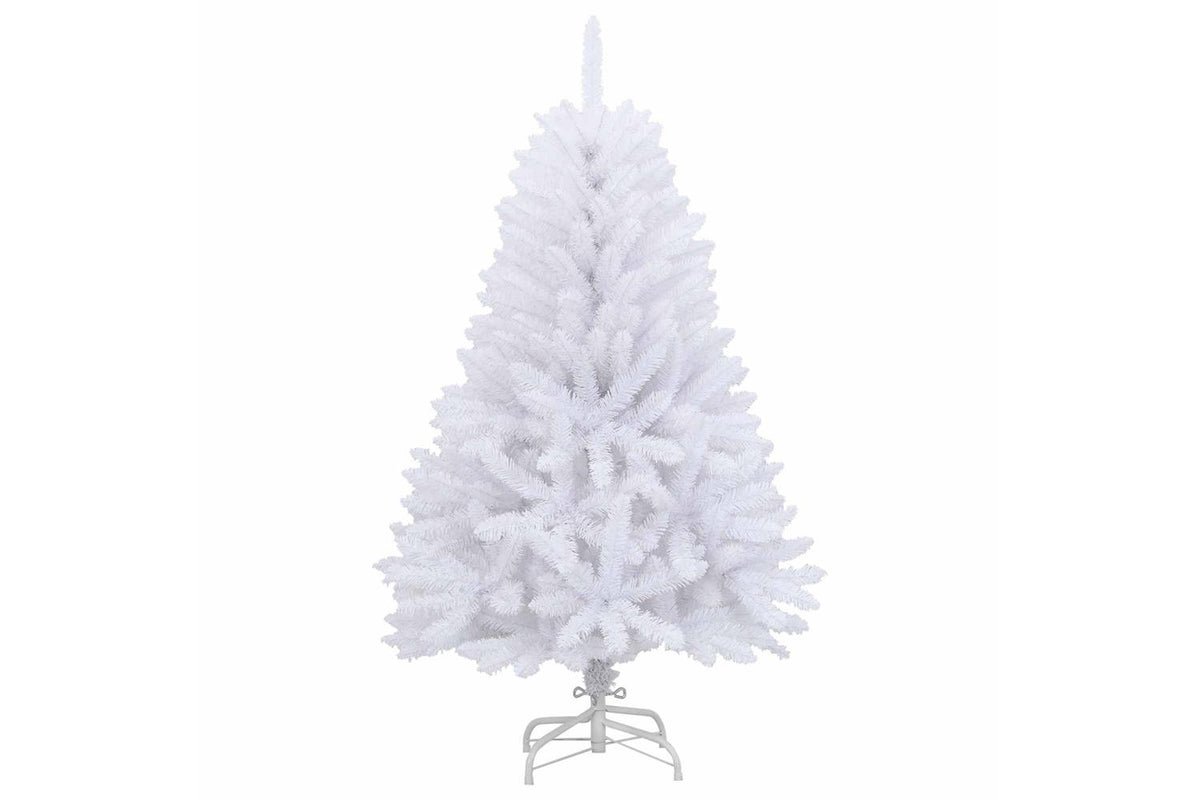 Vidaxl Artificial Hinged Christmas Tree White 150 Cm Pvc And Steel-5