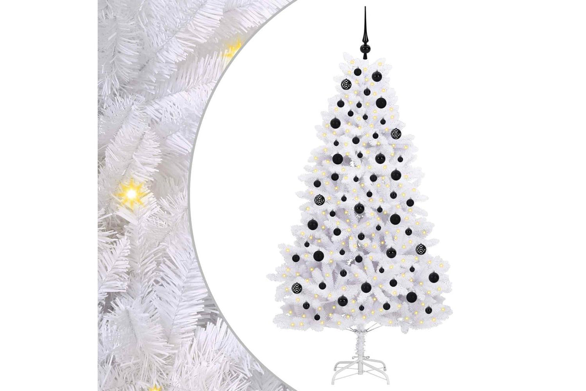 Vidaxl Artificial Hinged Christmas Tree White 180 Cm Pvc And Steel