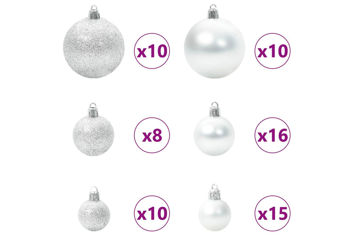 Vidaxl Artificial Hinged Christmas Tree White 180 Cm Pvc And Steel-7