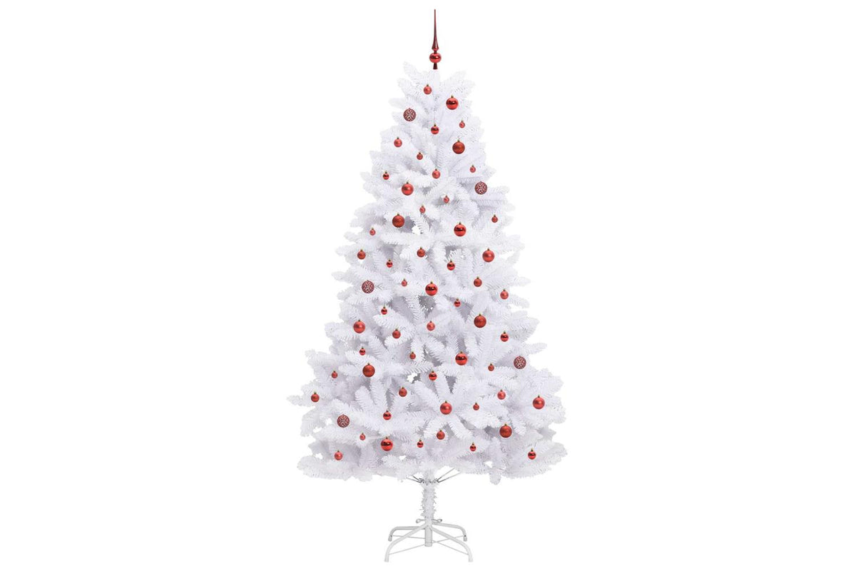 Vidaxl Artificial Hinged Christmas Tree White 240 Cm Pvc And Steel-4