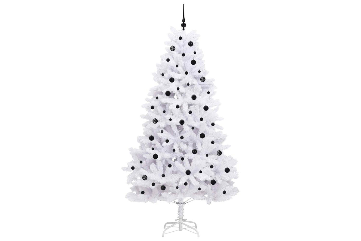 Vidaxl Artificial Hinged Christmas Tree White 240 Cm Pvc And Steel-4