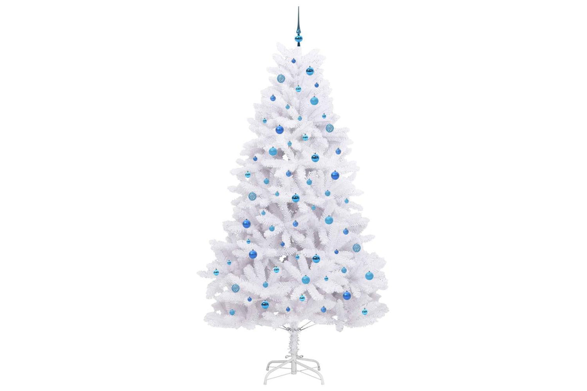 Vidaxl Artificial Hinged Christmas Tree White 240 Cm Pvc And Steel-4