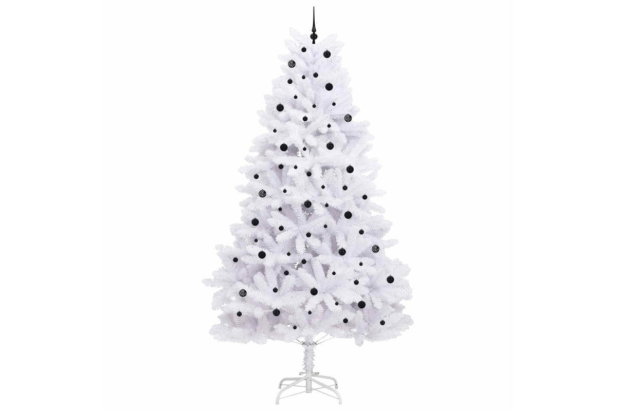 Vidaxl Artificial Hinged Christmas Tree White 300 Cm Pvc And Steel-4
