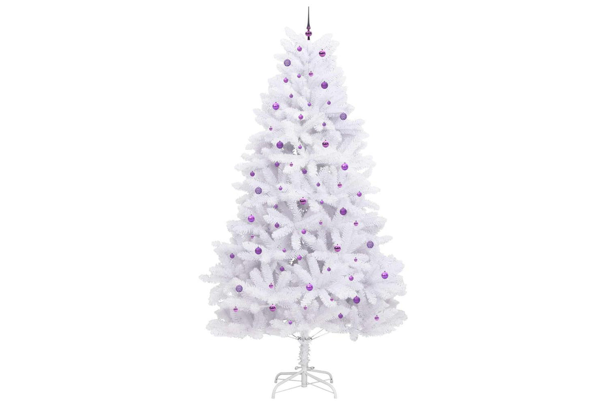 Vidaxl Artificial Hinged Christmas Tree White 300 Cm Pvc And Steel-4