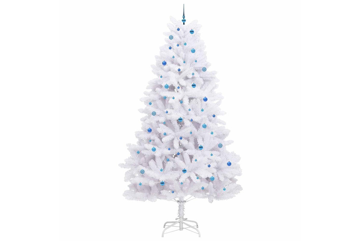 Vidaxl Artificial Hinged Christmas Tree White 300 Cm Pvc And Steel-4
