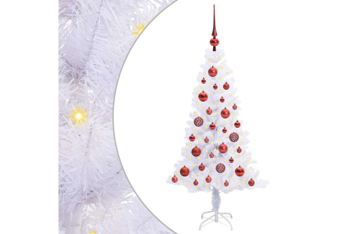 Vidaxl Artificial Christmas Tree With Stand White 120 Cm Pvc And Steel-2