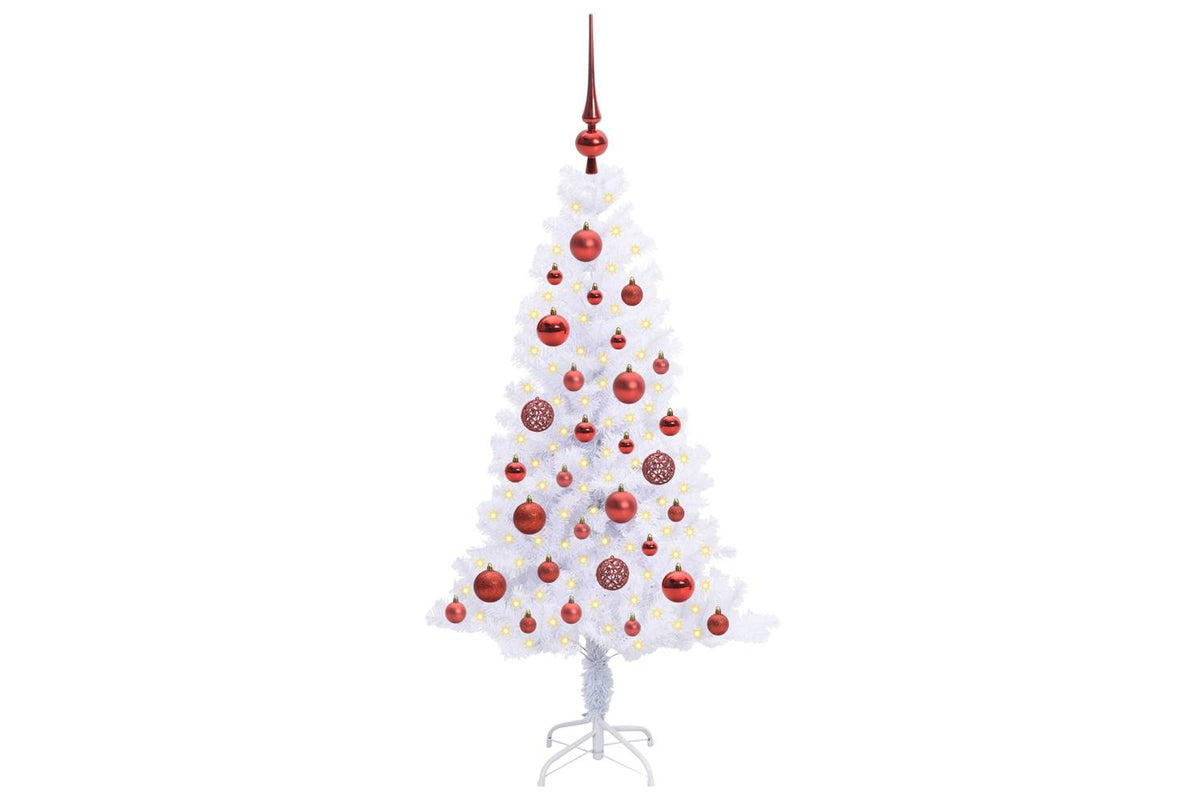 Vidaxl Artificial Christmas Tree With Stand White 120 Cm Pvc And Steel-3
