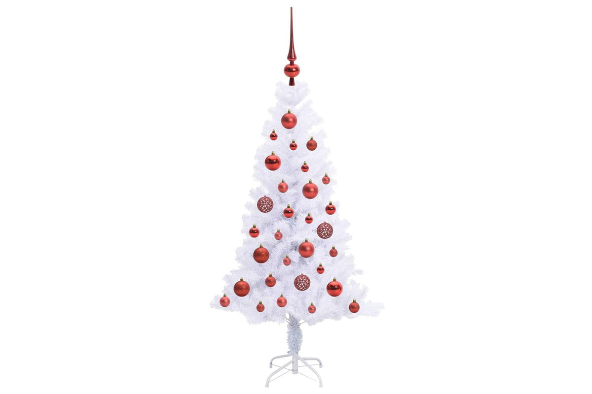 Vidaxl Artificial Christmas Tree With Stand White 120 Cm Pvc And Steel-4