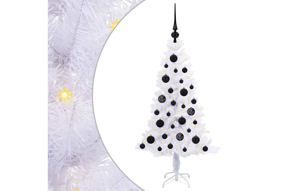 Vidaxl Artificial Christmas Tree With Stand White 120 Cm Pvc And Steel