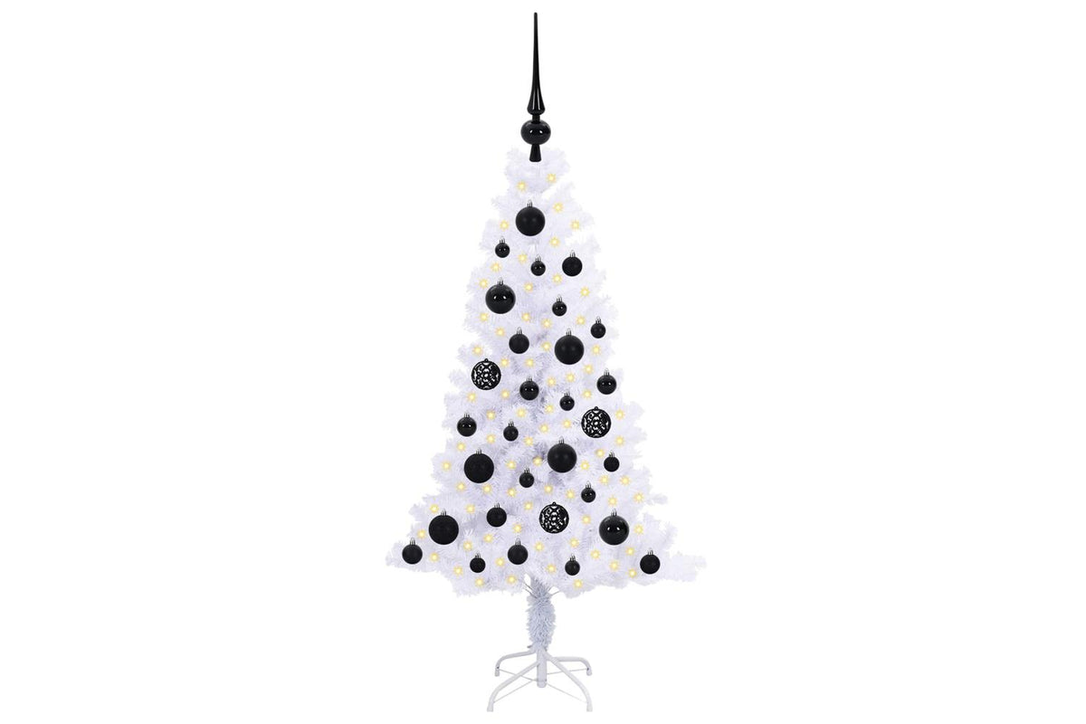 Vidaxl Artificial Christmas Tree With Stand White 120 Cm Pvc And Steel-3