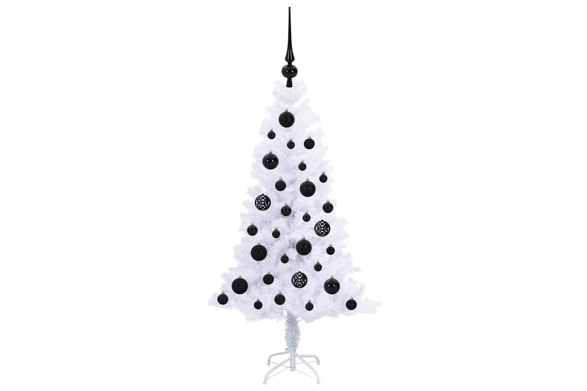 Vidaxl Artificial Christmas Tree With Stand White 120 Cm Pvc And Steel-4