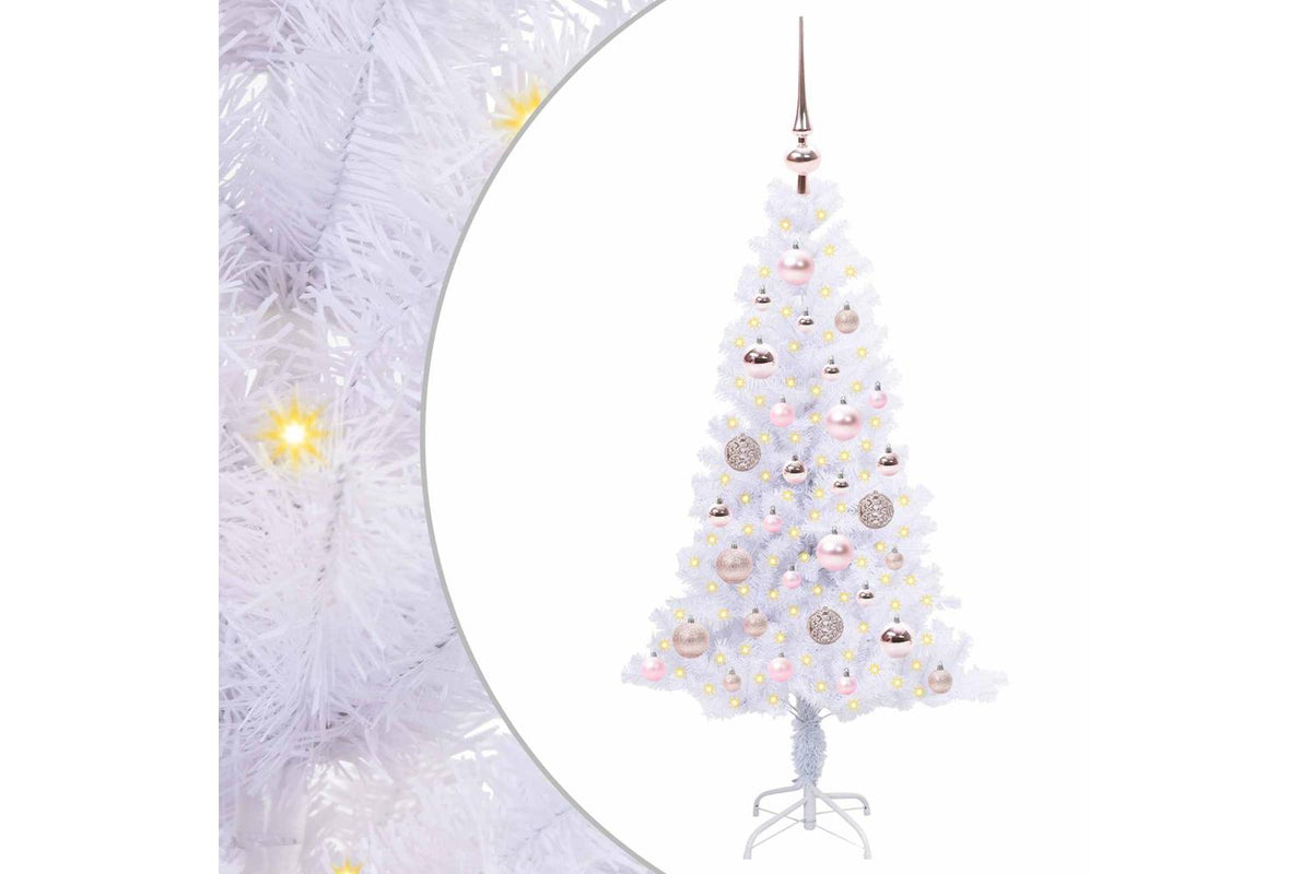 Vidaxl Artificial Christmas Tree With Stand White 120 Cm Pvc And Steel