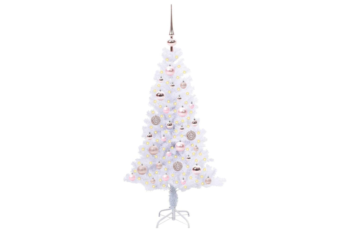 Vidaxl Artificial Christmas Tree With Stand White 120 Cm Pvc And Steel-3