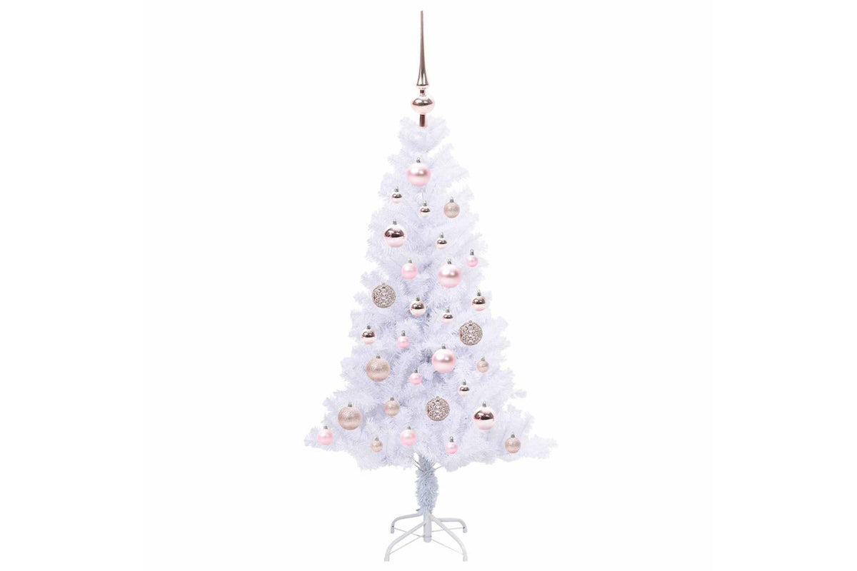 Vidaxl Artificial Christmas Tree With Stand White 120 Cm Pvc And Steel-4