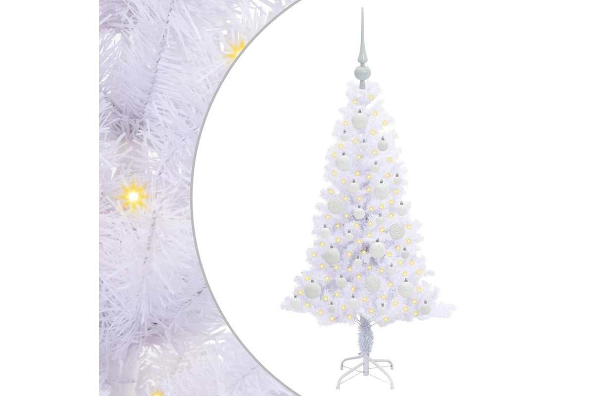 Vidaxl Artificial Christmas Tree With Stand White 120 Cm Pvc And Steel