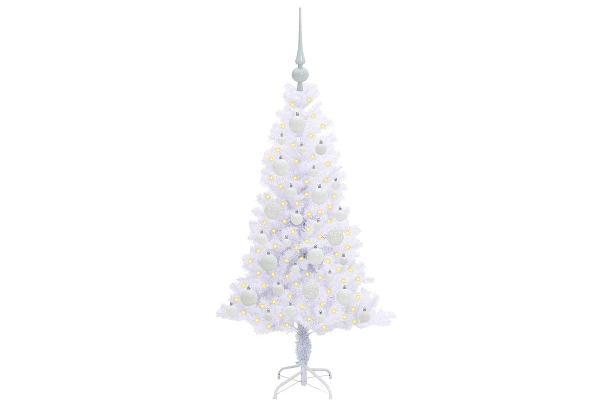 Vidaxl Artificial Christmas Tree With Stand White 120 Cm Pvc And Steel-3