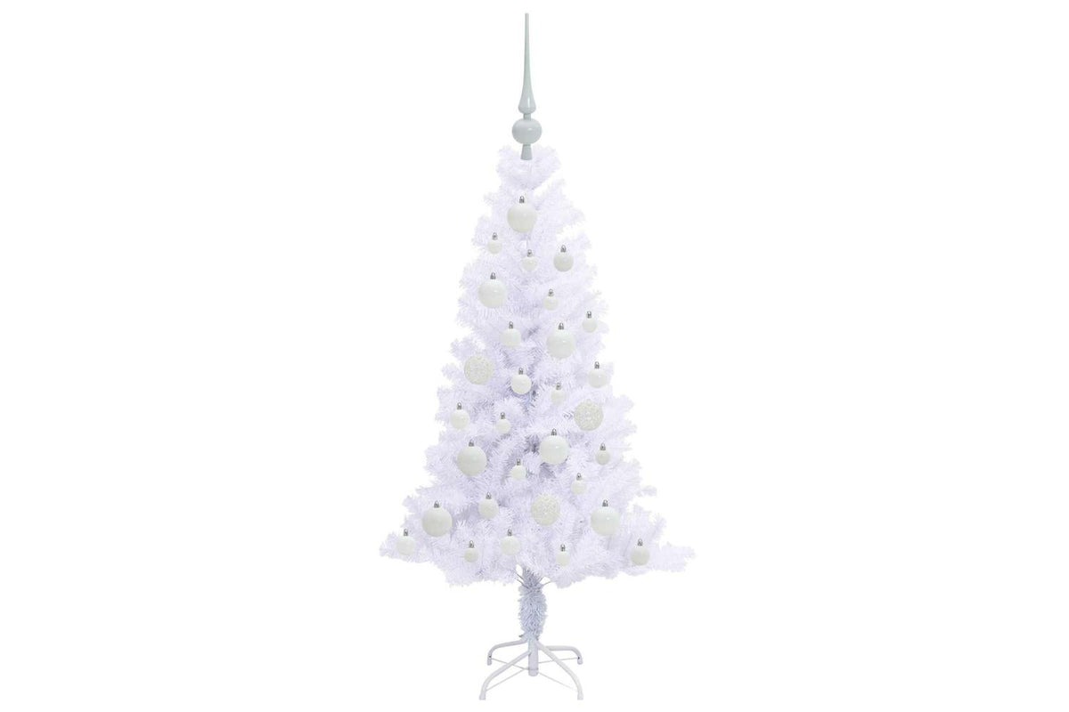 Vidaxl Artificial Christmas Tree With Stand White 120 Cm Pvc And Steel-4