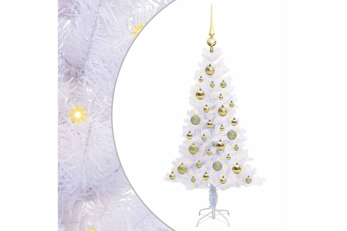 Vidaxl Artificial Christmas Tree With Stand White 120 Cm Pvc And Steel