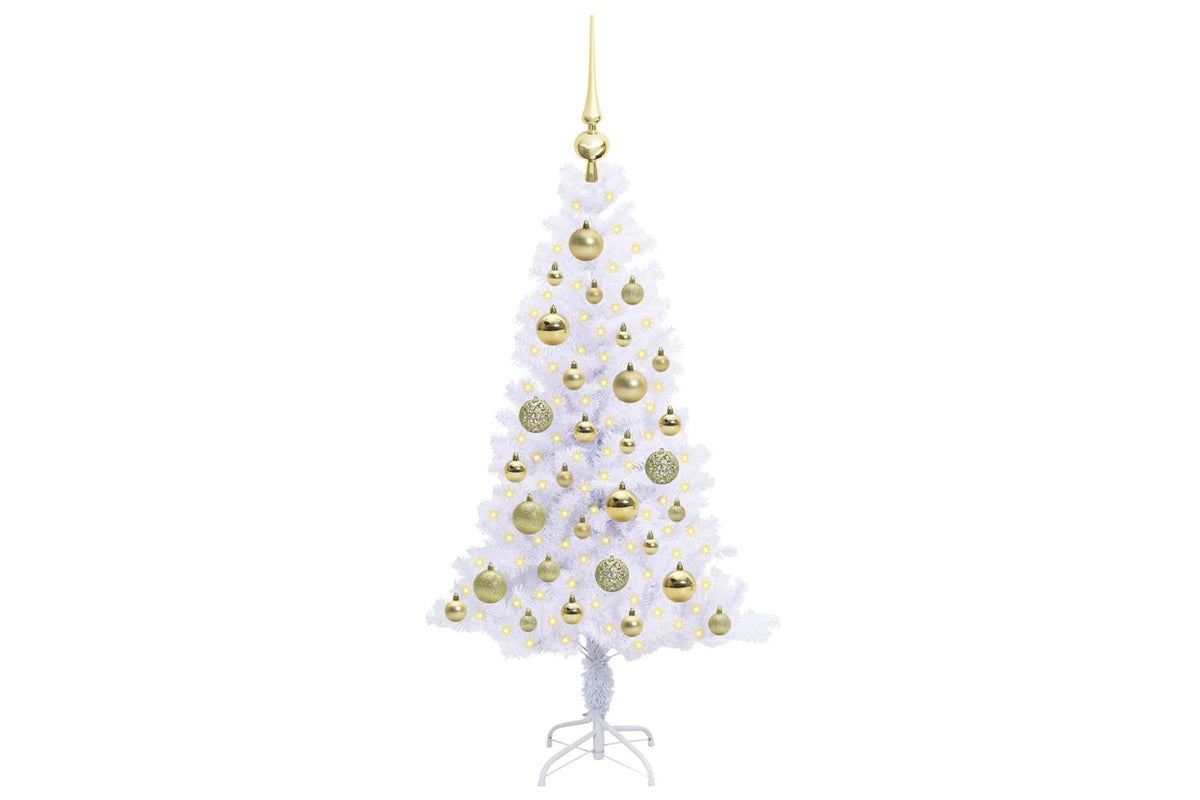 Vidaxl Artificial Christmas Tree With Stand White 120 Cm Pvc And Steel-3