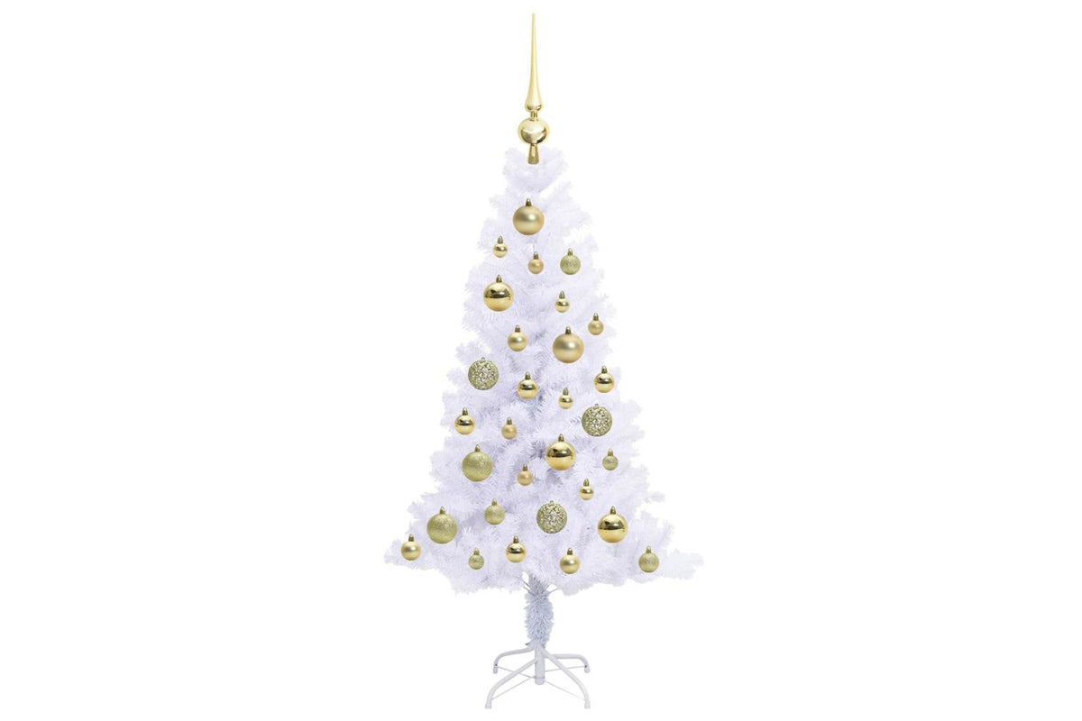 Vidaxl Artificial Christmas Tree With Stand White 120 Cm Pvc And Steel-4