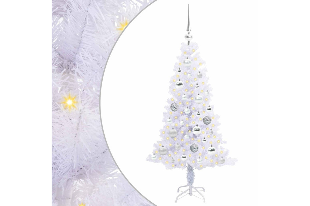 Vidaxl Artificial Christmas Tree With Stand White 120 Cm Pvc And Steel-2