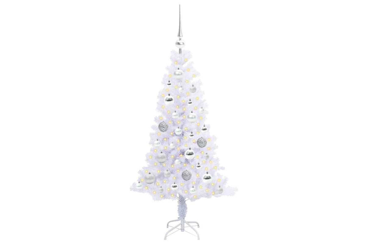 Vidaxl Artificial Christmas Tree With Stand White 120 Cm Pvc And Steel-3