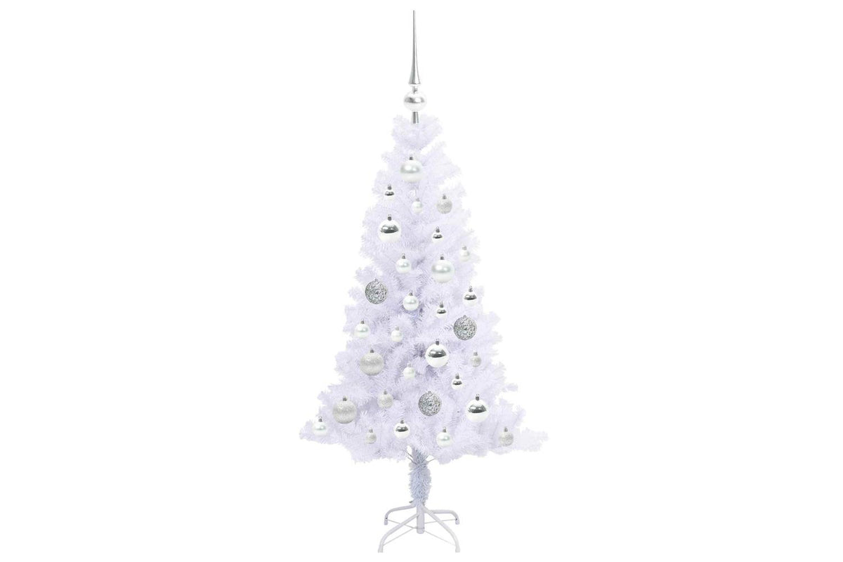 Vidaxl Artificial Christmas Tree With Stand White 120 Cm Pvc And Steel-4