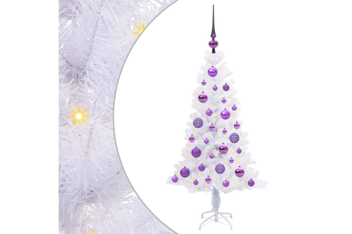 Vidaxl Artificial Christmas Tree With Stand White 120 Cm Pvc And Steel