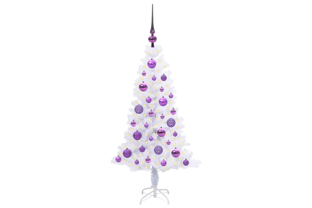 Vidaxl Artificial Christmas Tree With Stand White 120 Cm Pvc And Steel-3