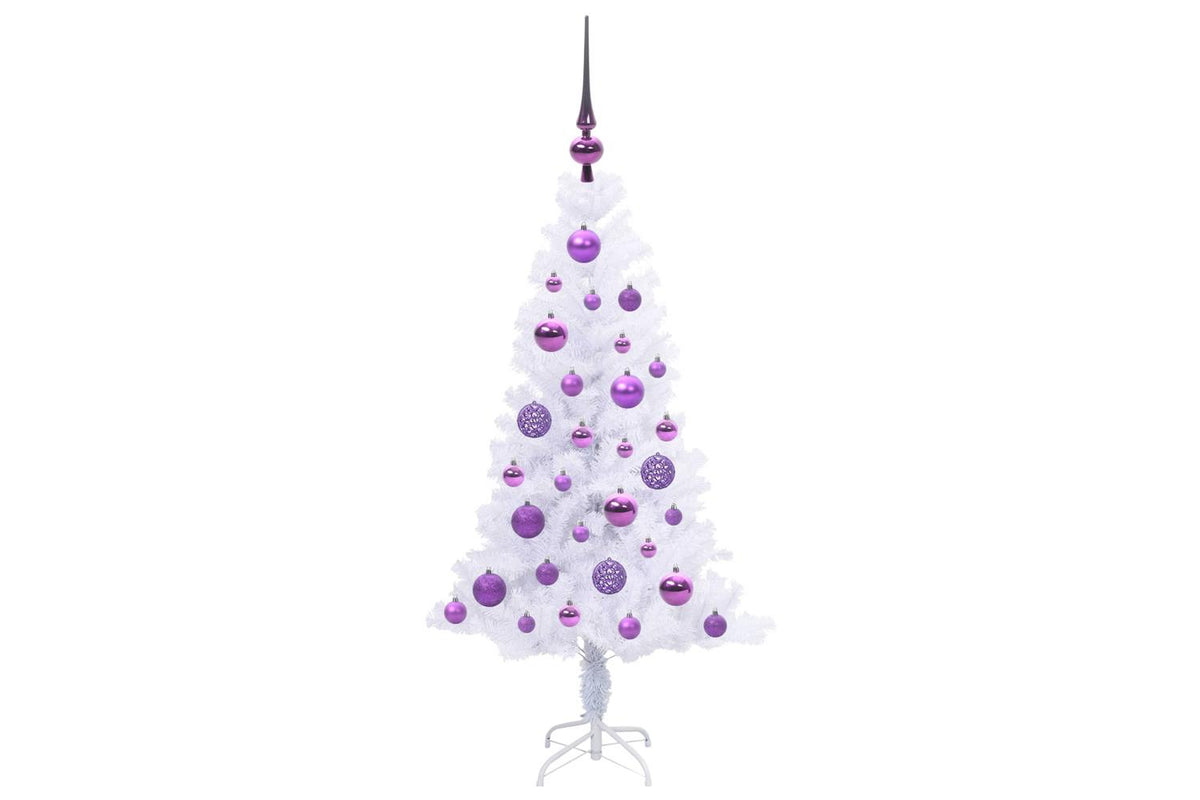 Vidaxl Artificial Christmas Tree With Stand White 120 Cm Pvc And Steel-4