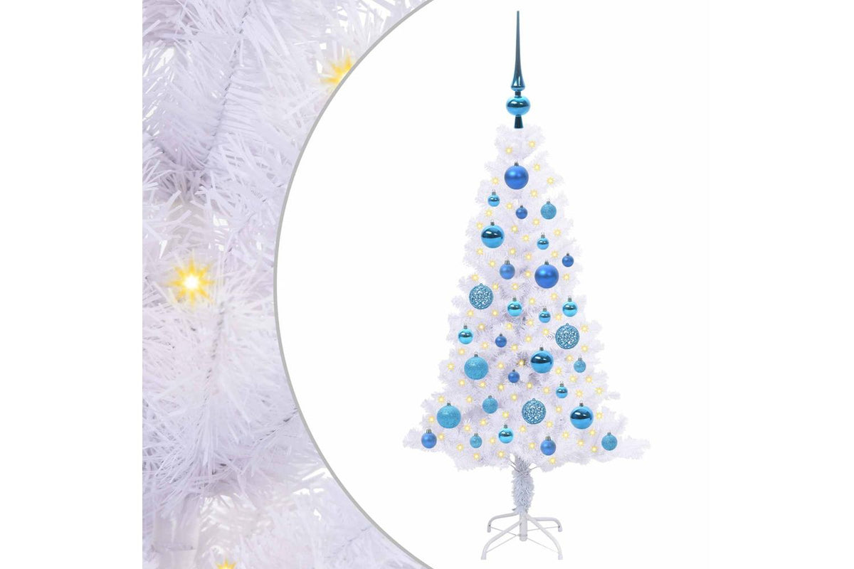Vidaxl Artificial Christmas Tree With Stand White 120 Cm Pvc And Steel