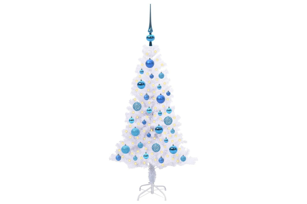 Vidaxl Artificial Christmas Tree With Stand White 120 Cm Pvc And Steel-3