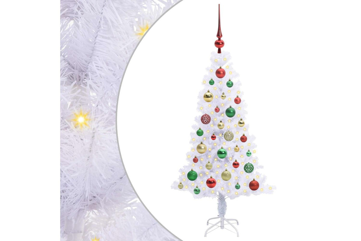 Vidaxl Artificial Christmas Tree With Stand White 120 Cm Pvc And Steel-2
